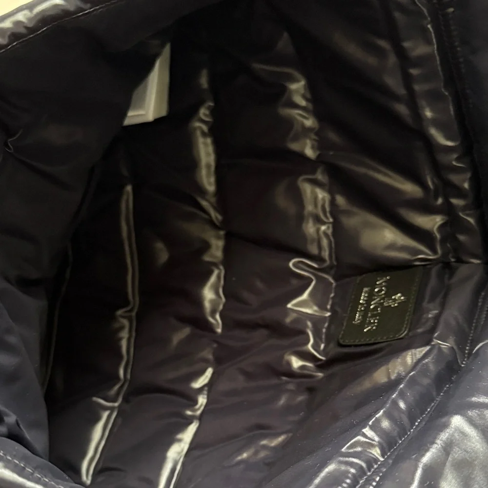 Moncler Navy Puffer Laptop/iPad Pouch with Red Trim